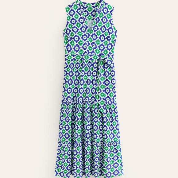 Boden Dresses & Skirts - NWT Boden Naomi notch jersey te length maxi dress green tambourine geo 8 petite
